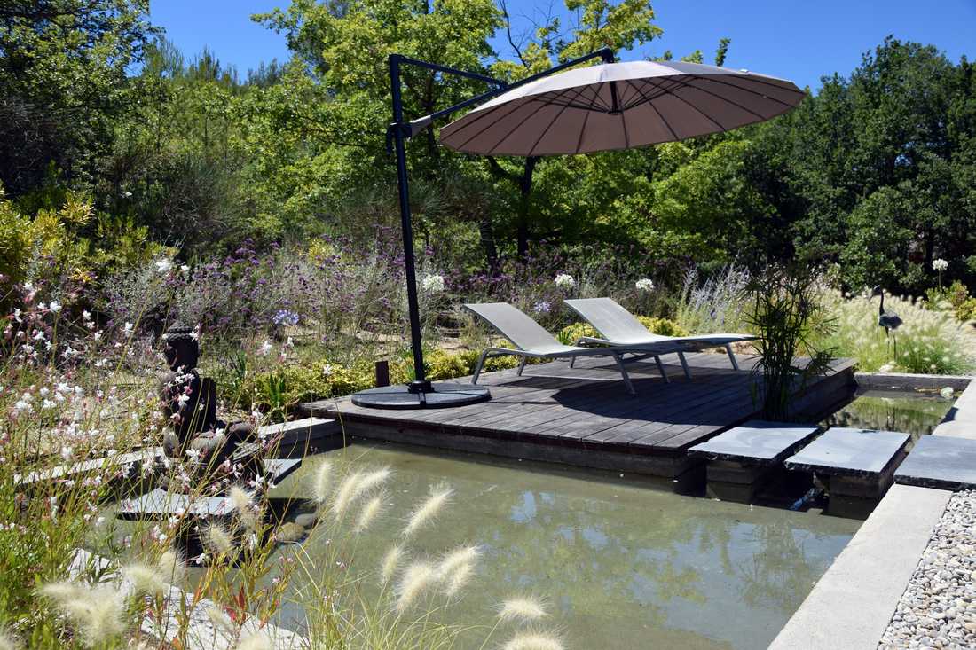 Bassin zen conçu par un jardinier-paysagiste dans le Finistère et le Morbihan