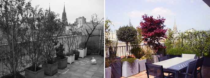 Aménagement paysager d'une terrasse avec vue à Quimper