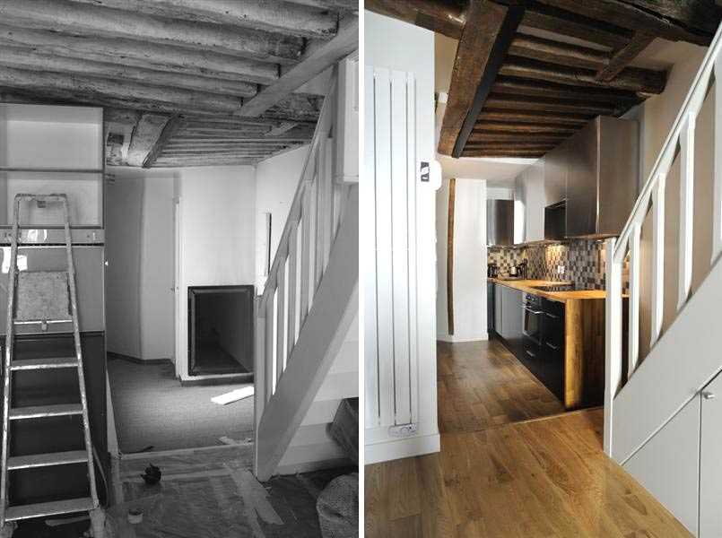 Rénovation d'un escalier dans un appartement en duplex à Quimper