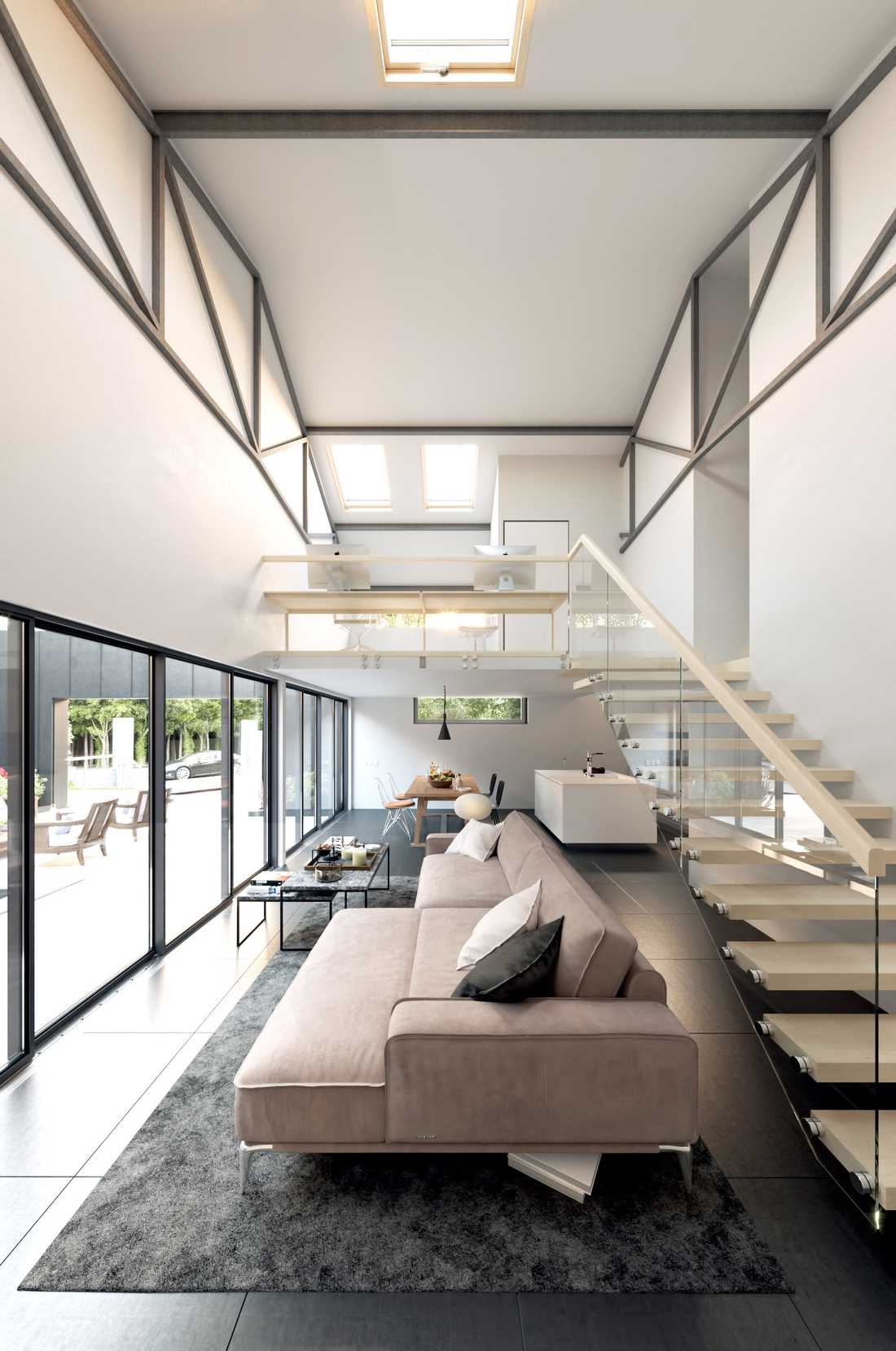 Réhabilitation d'un bâtiment industriel en maison par un architecte dans le Finistère et le Morbihan