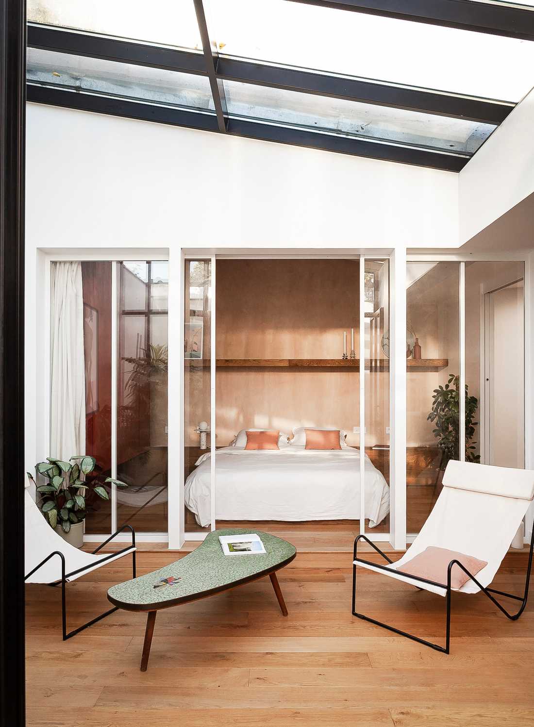 Master bedroom with winter lounge after interior design work