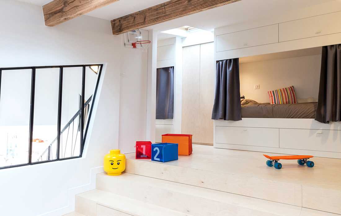 Chambre d'enfant dans un loft à Quimper