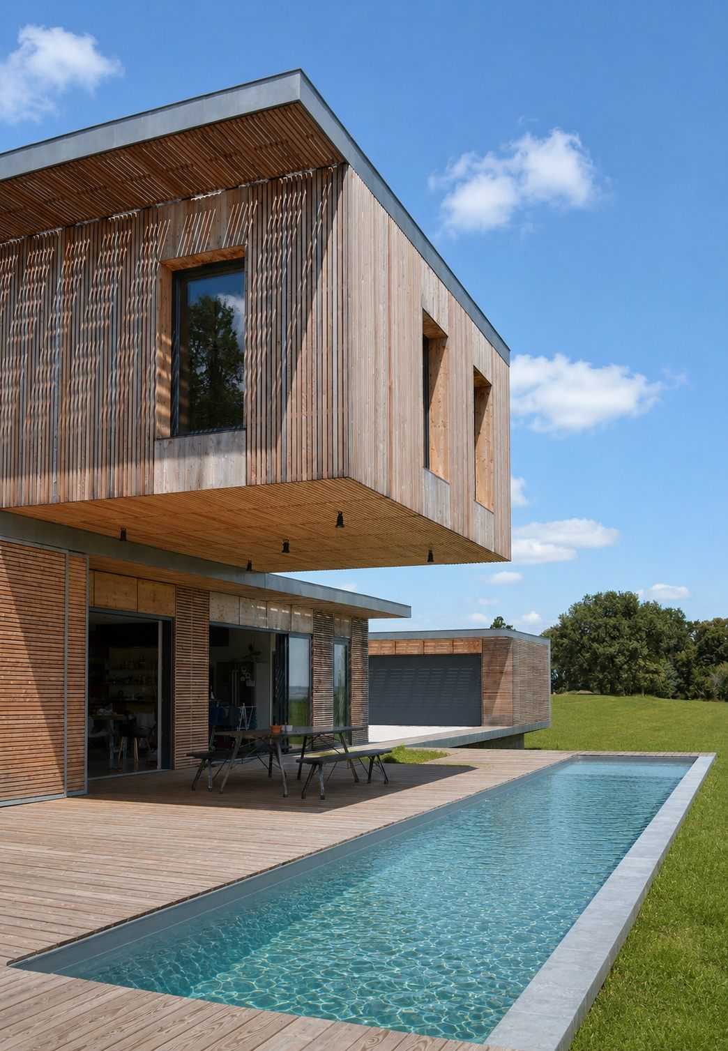 Contemporary wood and concrete house by an architect in Bretagne
