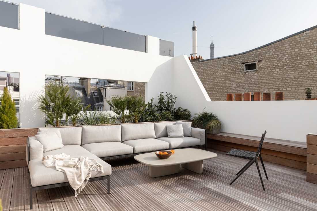 Terrasse - rooftop d'un appartement à Quimper