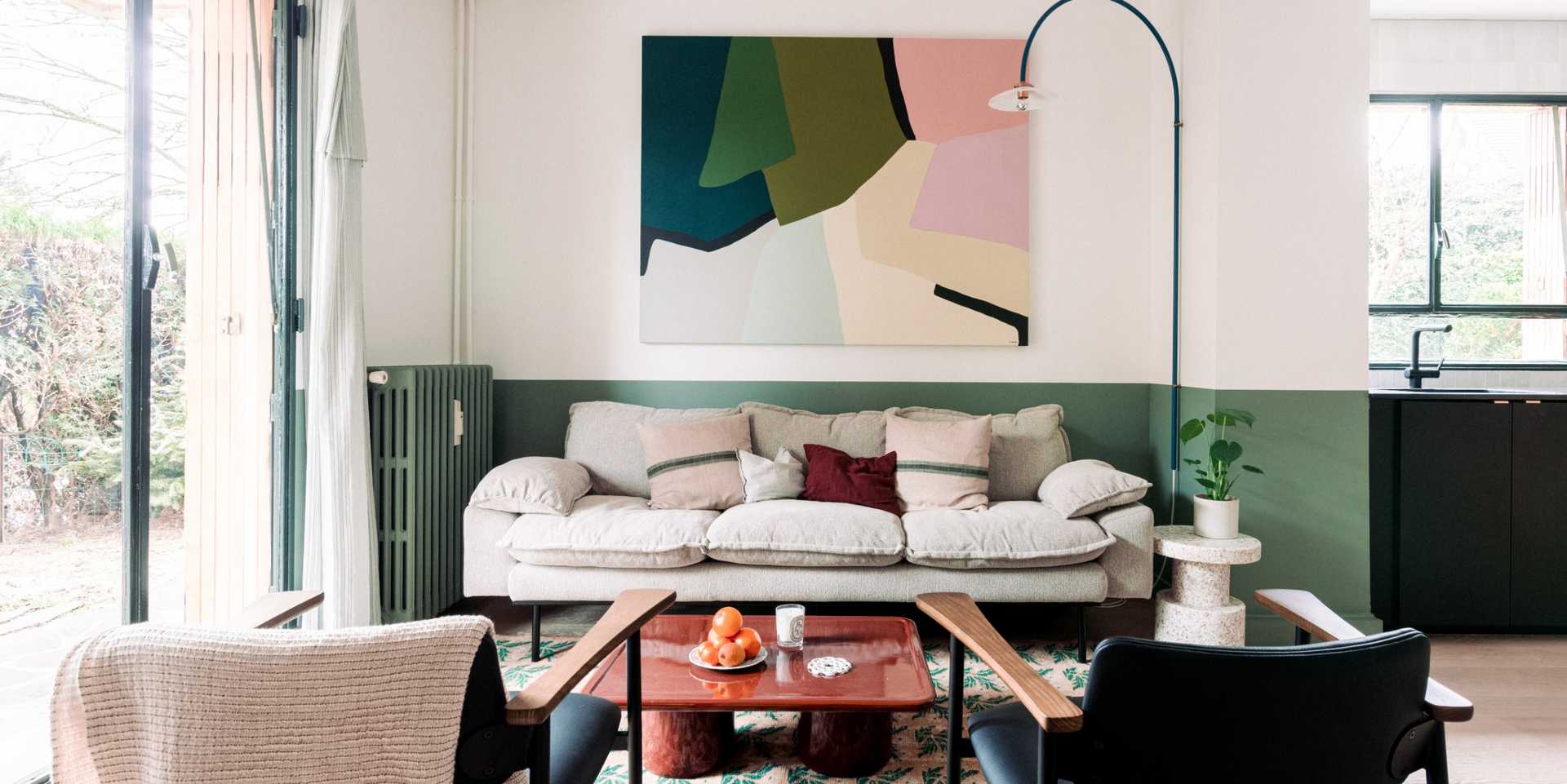 Interior decoration of the living room of a house in Brittany