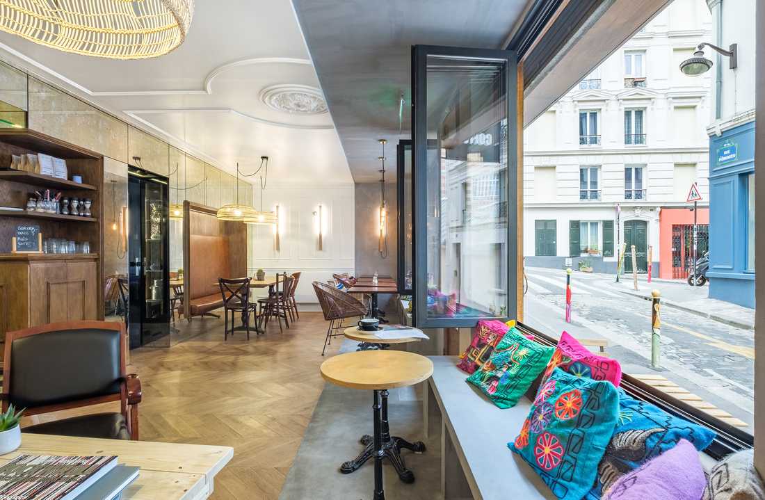 Haussmann style cafe-restaurant interior design by an architect in Quimper
