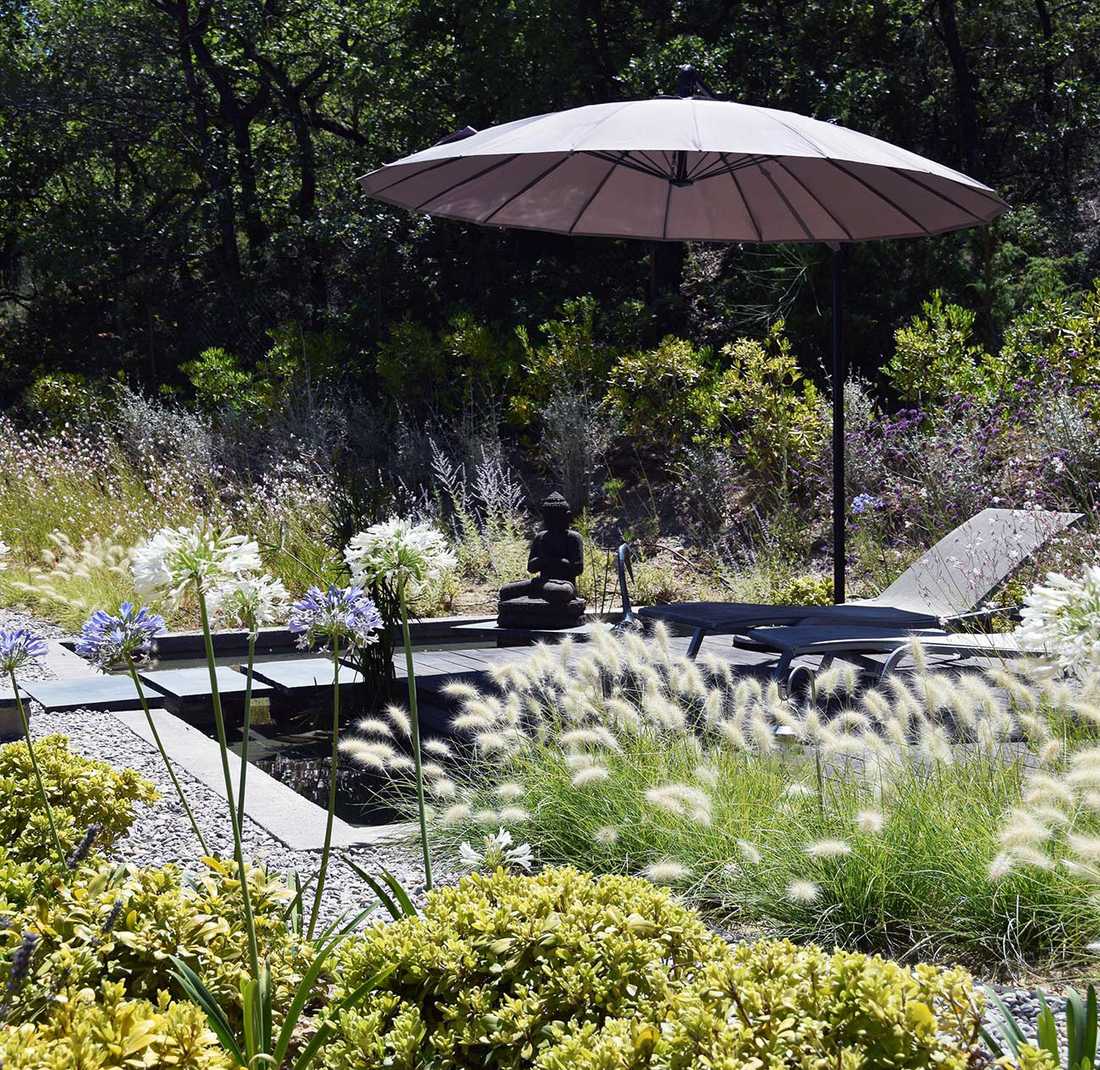 Jardin zen aménagé par un concepteur paysagiste à Quimper
