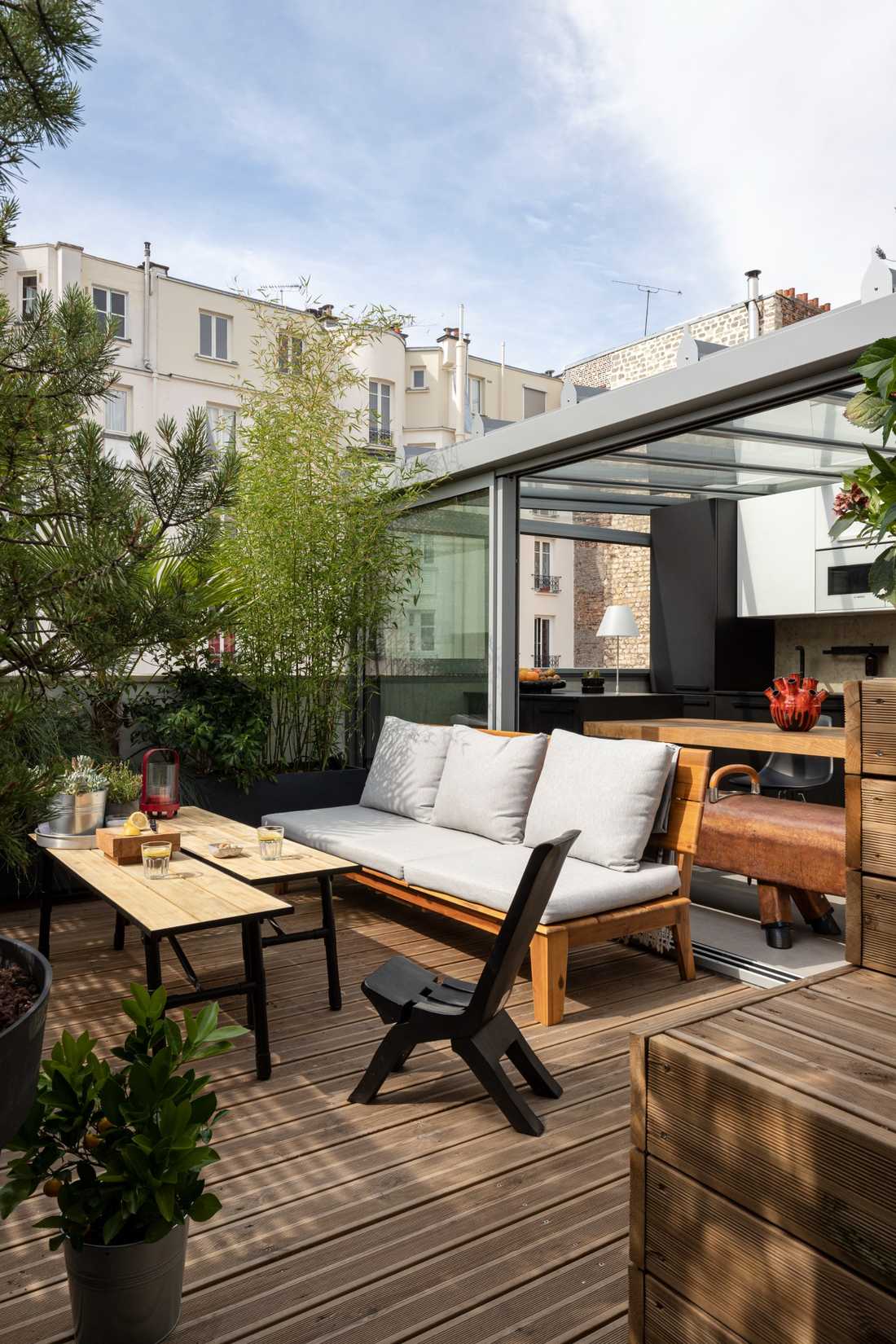 Toit-terrasse amenagé par un architecte d'interieur à Quimper