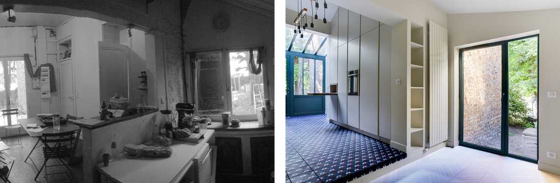 Avant-après : création d'une véranda dans une maison Meulière dans le Finistère et le Morbihan par un architecte