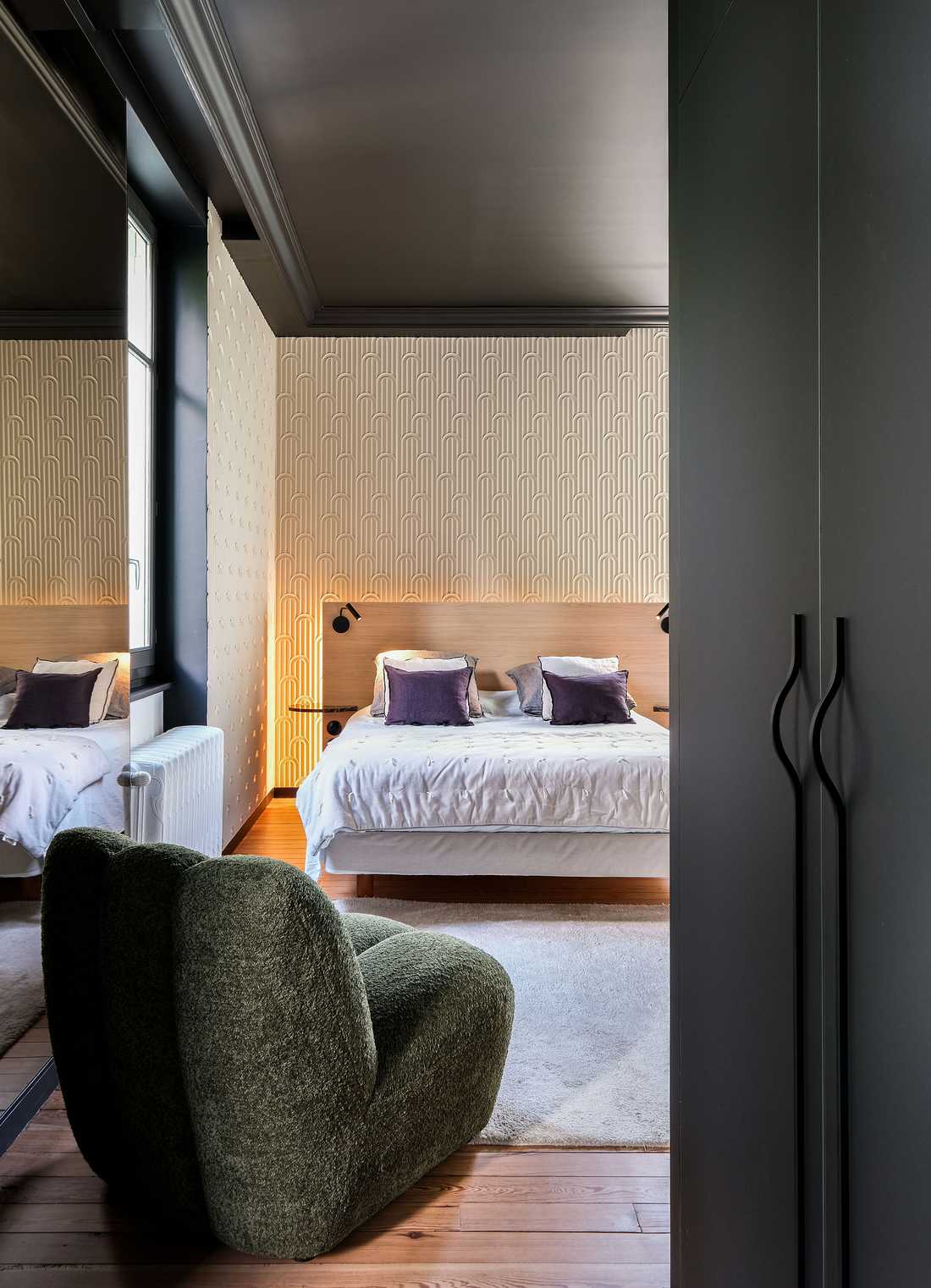 Chambre d'hôtel aménagée par un architecte d'intérieur dans le Finistère et le Morbihan