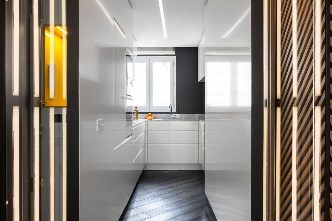 Rénovation de la cuisine de l'appartement par un architecte d'intérieur à Quimper