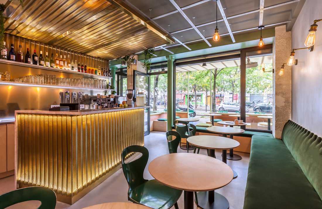 Restaurant style bistrot de quartier aménagé par un architecte à Quimper