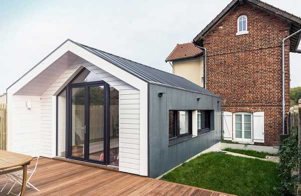 Extension d'une maison en briques par un architecte à Quimper