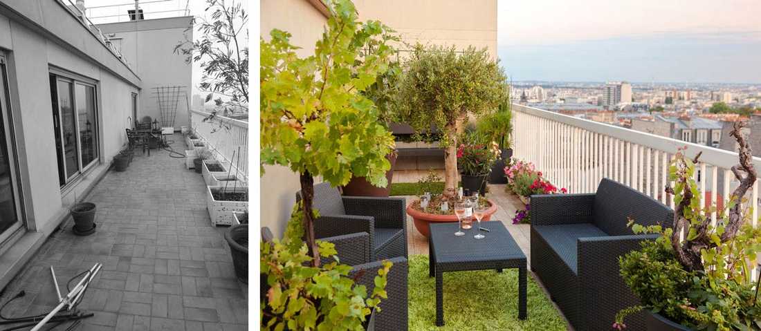 Aménagement d'une terrasse par un jardinier paysagiste à Quimper