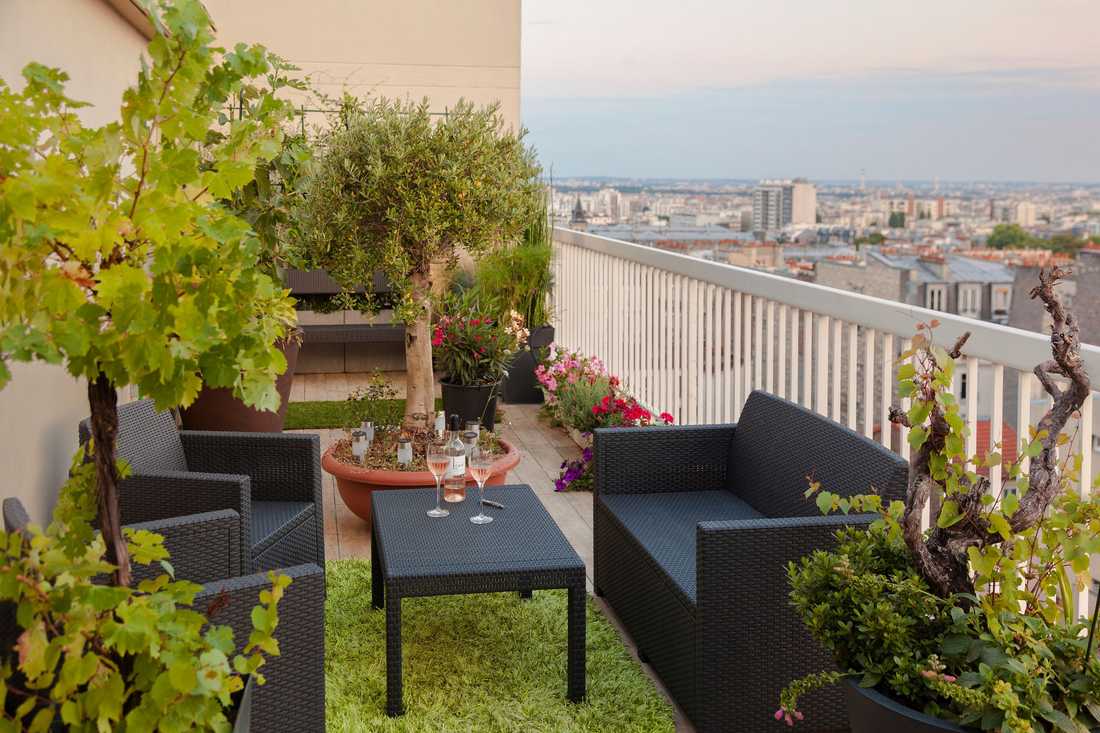 Terrasse amenagée par un architecte à Quimper