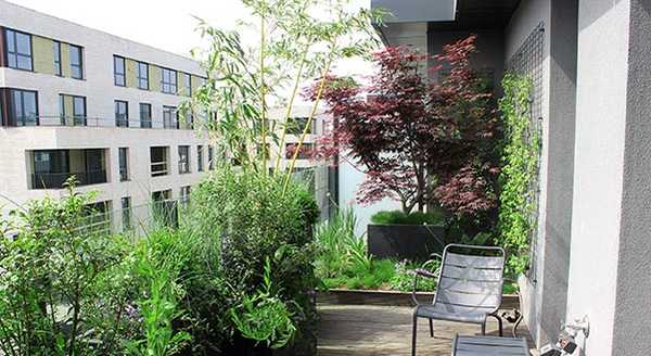 Aménagement de la terrasse d'un penthouse par un paysagiste à Quimper